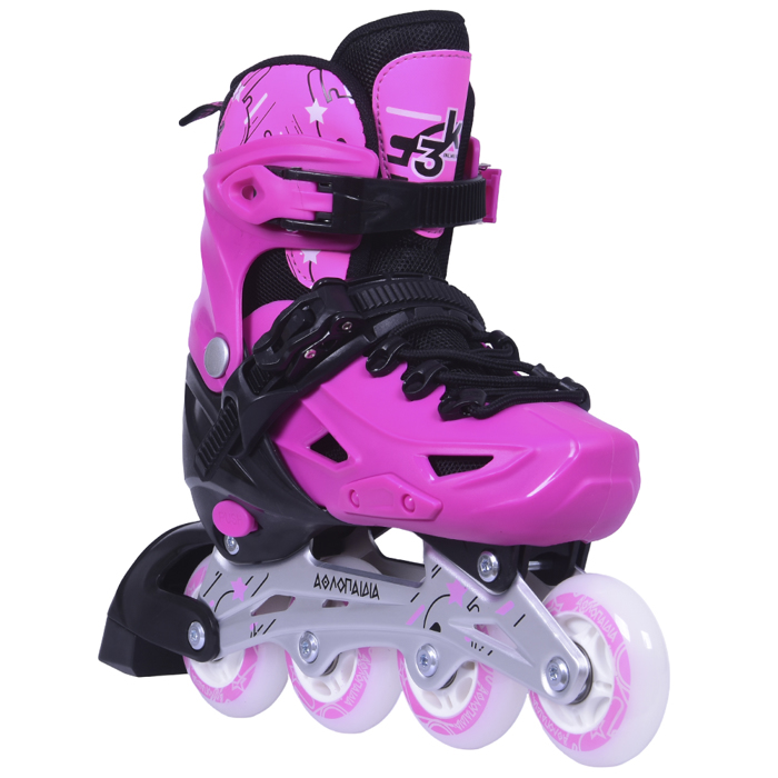 ATHLOPAIDIA Adjustable Inline Skates - Pink AThLOPAIDIA Afxomeioumena Patinia - Roz